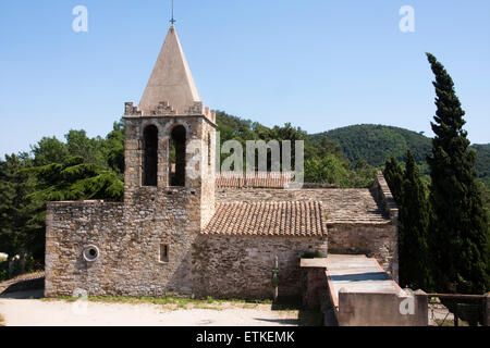 Sants Metges chiesa o Sant Cosme e Sant Damià chiesa. XI secolo. Sant Julià De Ramis. Foto Stock