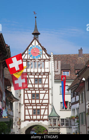 Stein-Am-Rhein città medievale vicino Shaffhausen, Svizzera Foto Stock