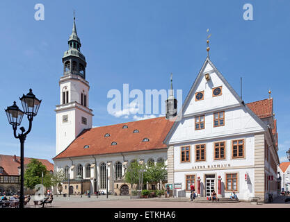 Chiesa di Santa Maria e il municipio, Celle, Bassa Sassonia, Germania Foto Stock