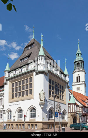 Bomann Museum e Chiesa di Santa Maria, Celle, Bassa Sassonia, Germania Foto Stock