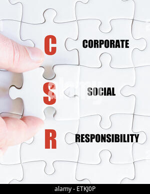 Concetto di immagine del Business acronimo CSR come la responsabilità sociale delle imprese Foto Stock