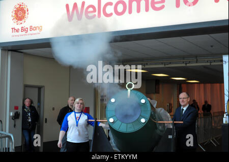 Il Big Bang Show UK giovani scienziati e ingegneri fiera presso il NEC - Giorno 1 dotata di: Nick Gibb MP Ministro di Stato presso il Dipartimento per l'istruzione dove: Birmingham, Regno Unito quando: 11 Mar 2015 Credit: Anthony Stanley/WENN.com Foto Stock