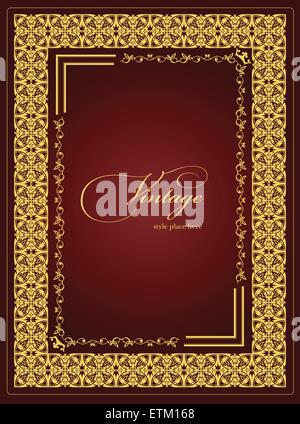 Ornati vettore vintage frame con un testo di esempio. Perfetto come un invito o un annuncio. Illustrazione Vettoriale