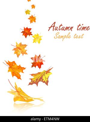 Autunno foglie di acero sfondo. Illustrazione Vettoriale con trasparenza EPS10. Illustrazione Vettoriale