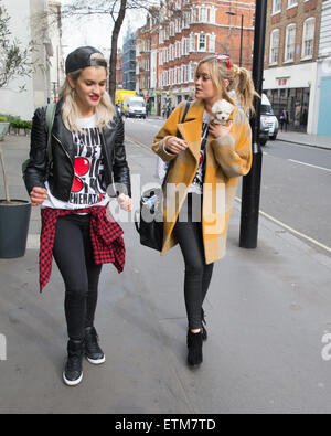 Celebrità a BBC Studios di aiuto Dermot O'Leary maratona della danza per il sollievo comico con: Laura Whitmore, Ashley Roberts dove: Londra, Regno Unito quando: 13 Mar 2015 Credit: Mario Mitsis/WENN.com Foto Stock