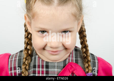 Ritratto di una ragazza vivace divertimento quattro-europei Foto Stock
