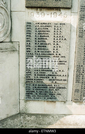 Thornaby Cenotafio, Acklam Road, Thornaby, Stockton on Tees, 12 aprile 1995. Foto Stock