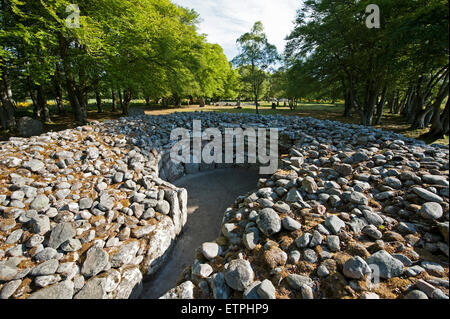 Il Neolitico preistorici luogo di sepoltura al Balnuran Clava Cairns, nelle vicinanze Culloden, Inverness-shire. SCO 9875. Foto Stock