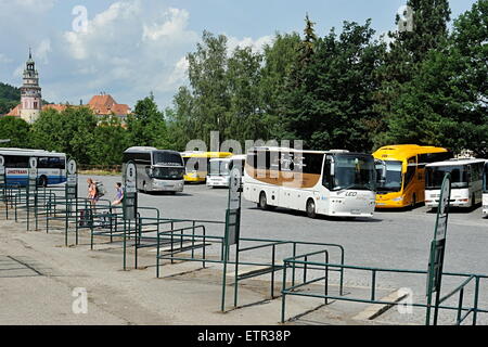 La corporation Leo Express inizia il nuovo bus linee di trasporto che collegano Praga con il Tabor, Veseli nad Luznici, Ceske Budejovice e Cesky Krumlov (foto) Domenica, 14 giugno 2015. (CTK foto/Vaclav Pancer) Foto Stock