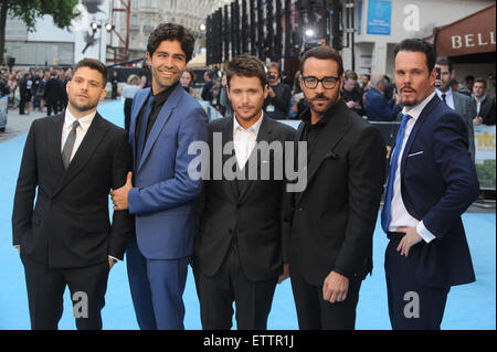 Jerry Ferrara,Adrian Grenier,Kevin Connolly,Jeremy Piven e Kevin Dillon frequentare la premiere europeo di Entourage, Vue a ovest di Londra. © Paul Treadway Foto Stock
