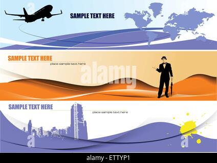 Tre banner aziendale. Illustrazione Vettoriale Illustrazione Vettoriale