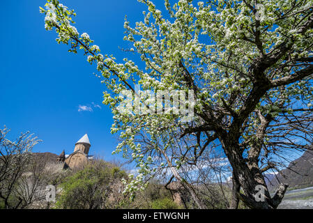 Le fortificazioni del medievale castello di Ananuri complesso sul fiume Aragvi in Georgia Foto Stock