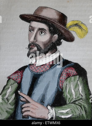 Juan Ponce de Leon (1474-1521). Il conquistador spagnolo. Primo Governatore di Puerto Rico. 1° European spedizione in Florida. Ritratto. Foto Stock