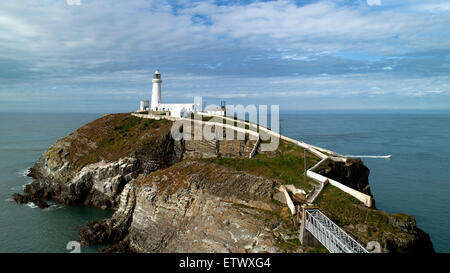 Sud pila faro, Angelsey, Galles del Nord, Regno Unito Foto Stock