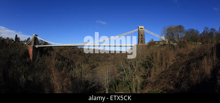 Il ponte sospeso di Clifton, spanning the Avon Gorge, Clifton, Bristol, Inghilterra, Regno Unito. Foto Stock