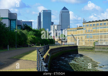 Fiume Lea, prua Creek, Tower Hamlets, London, Regno Unito Foto Stock