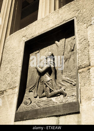 La placca, Federal Memorial Hall National Historic Site, NYC Foto Stock