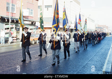 Giorno del Ricordo Parade, Middlesbrough, domenica 11 novembre 1990. Foto Stock