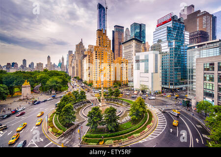 La città di New York, Stati Uniti d'America cityscape a Columbus Circle. Foto Stock