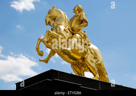 Statua equestre di agosto a Dresda in Sassonia, Germania Foto Stock