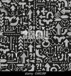 Senza giunture di sfondo disegnato a mano le frecce Illustrazione Vettoriale