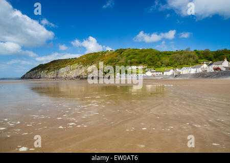 Pendine Sands a 7 miglio di lunghezza di spiaggia sulle rive della baia di Carmarthen Wales UK Europa Foto Stock