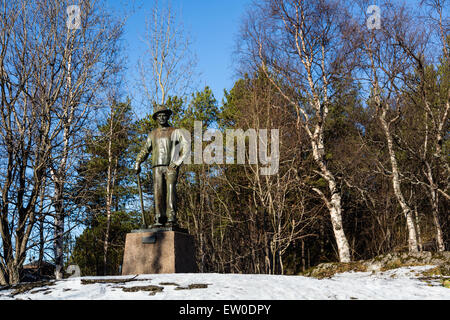 Statua di un operaio ferroviario nel parco gulbrandsons, Narvik, Norvegia Foto Stock