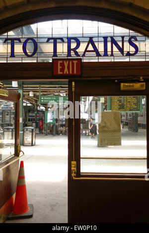 Hoboken, Erie Lackawanna Hoboken, terminal ferroviario New Jersey USA Foto Stock