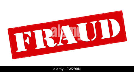 Timbro di gomma con la parola la frode all'interno, illustrazione Foto Stock
