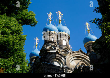 Chiesa Russa Ortodossa a Dresda in Sassonia, Germania Foto Stock