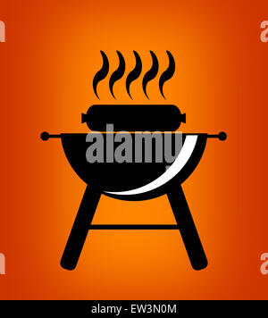 Grill Barbecue icona. Foto Stock
