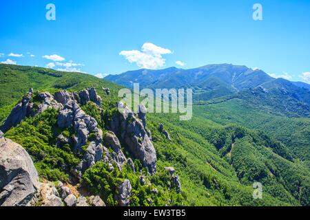 Falesia Mountain visto da Mt. Mizugaki, Montagna giapponese Foto Stock