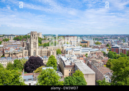 Bristol Skyline con l'Università di Bristol Wills Memorial Building in primo piano Bristol Avon England Regno Unito GB EU Europe Foto Stock