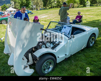 '60 Austin Healey Bugeye Sprite, 63Rallye annuale Glenwood Springs Car Show, Glenwood Springs, Colorado. Foto Stock