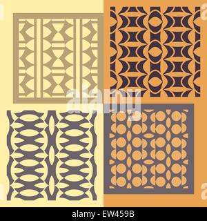 Set di quattro modelli senza giunture. Vintage addobbi geometrici. Illustrazione Vettoriale