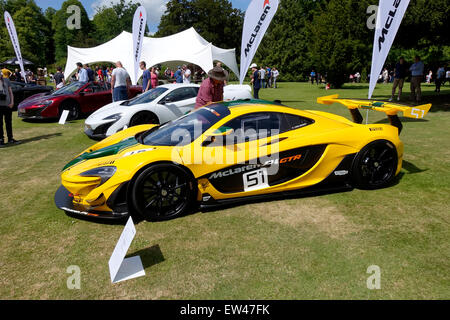 Una McLaren P1 GTR a Wilton House Classic & Supercar Show, Wiltshire, 7 giugno 2015. Foto Stock