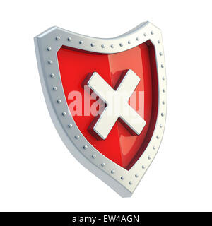 No x croce segno del marchio su uno schermo Foto Stock