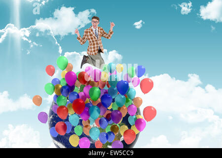Immagine composita di geeky hipster cercando sistema nervoso Foto Stock