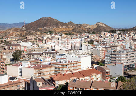 Vista sulla città di Mazarron, provincia di Murcia, Spagna Foto Stock