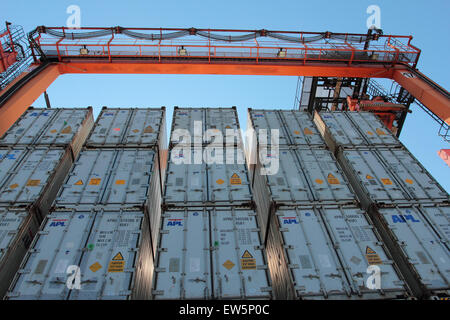 GDYNIA. La Polonia. Giugno 13 Baltic Container Terminal a Gdynia, 13 giugno 2015. Gdynia, Polonia. Foto Stock