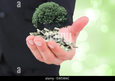 Immagine composita di imprenditore tenendo la mano Foto Stock