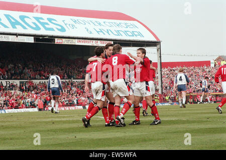 Middlesbrough v il centro di Luton, l'ultima partita giocata a Ayresome Park. Punteggio finale 2-1 a Middlesbrough. League Division 1. Il 30 aprile 1995. Foto Stock