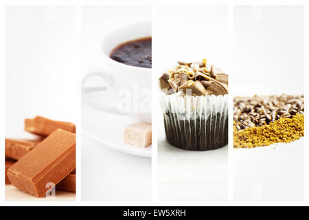 Immagine composita di pezzetti di cioccolato impilati insieme Foto Stock