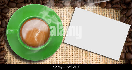 Immagine composita di verde tazza di caffè Foto Stock