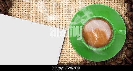 Immagine composita di verde tazza di caffè Foto Stock