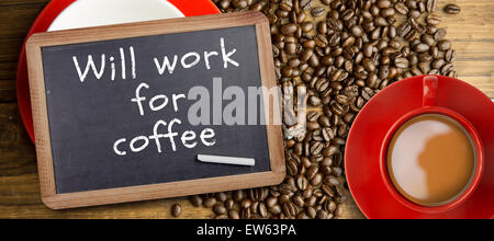 Immagine composita di rosso tazza di caffè Foto Stock