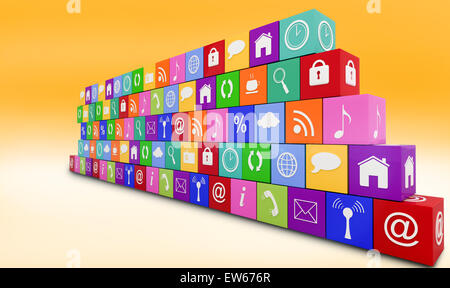 Immagine composita della parete di app Foto Stock