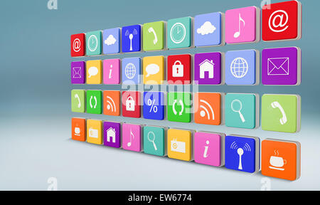 Immagine composita della parete di app Foto Stock