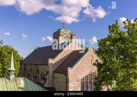 Il retro di una vecchia Chiesa Medievale di Stoccolma (Jacobskyrkan) Foto Stock