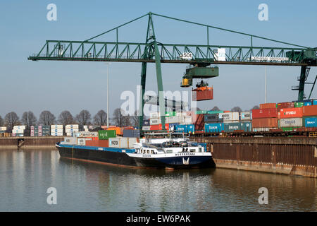 HGK terminal container, Niehl, Colonia, nella Renania settentrionale-Vestfalia (Germania). Foto Stock